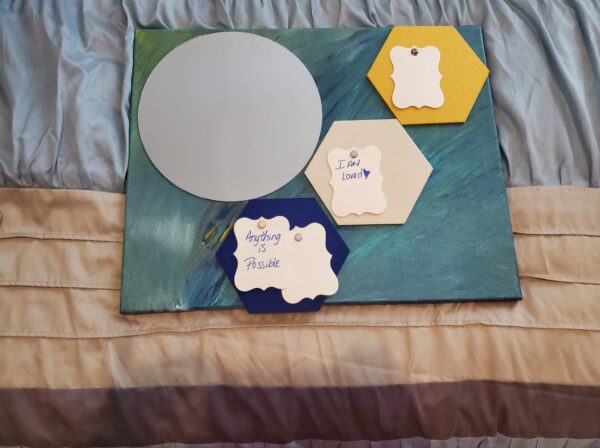 16X20 Affirmation and Manifest Board with 9 in Mirror
