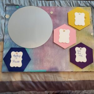 18X24 Affirmation and Manifest Board with 12 in Mirror