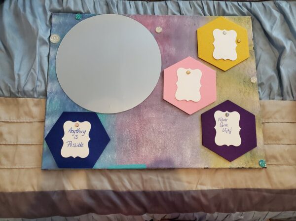 18X24 Affirmation and Manifest Board with 12 in Mirror