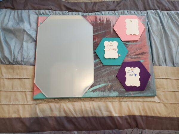 18X24 Affirmation and Manifest Board with 18X12 in Mirror
