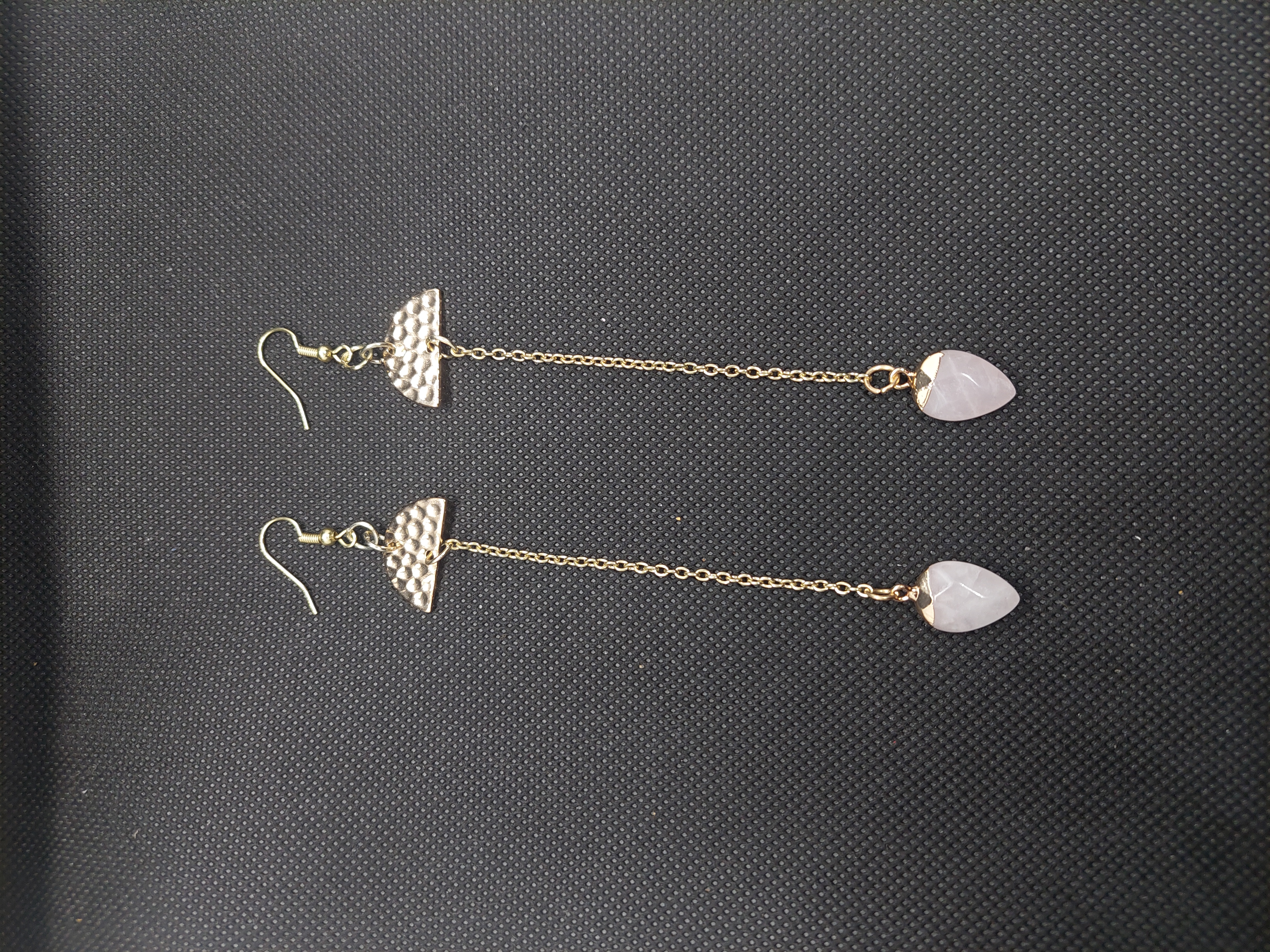 Rose Petals Earrings - Rose Quartz